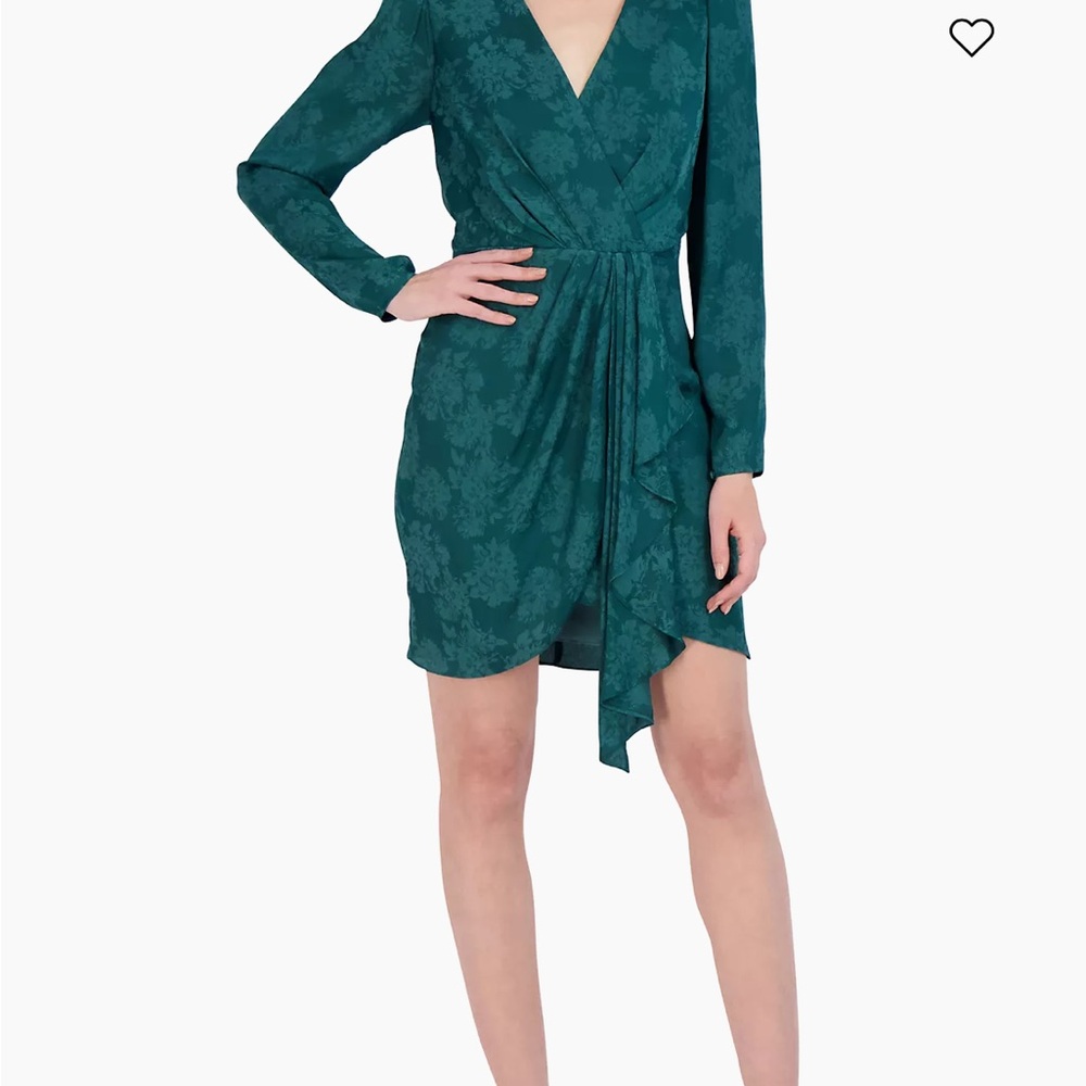 BCBGMAXAZRIA: V-Neck Ruffle Wrap Dress